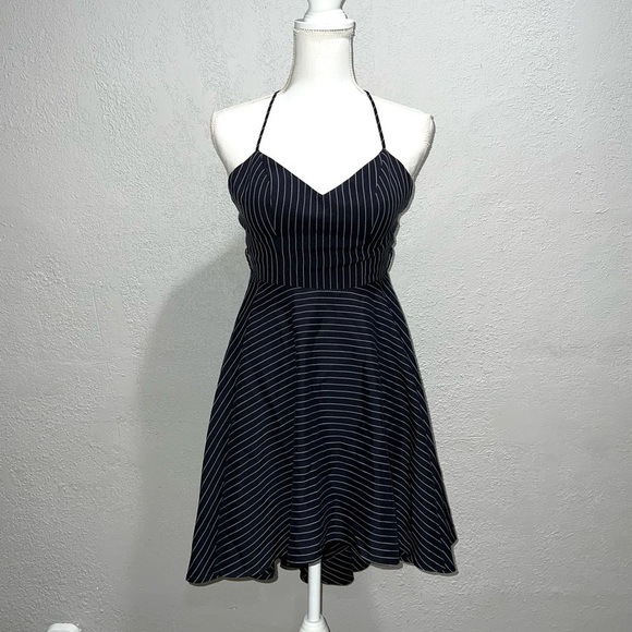 Elpis Breath of Beauty Blue Stripe Mini Dress - Picture 1 of 6